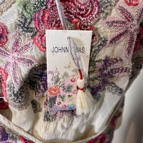 NWT Johnny Was Embroidered Leopard Rose Blouse Top Tunic $275 Size: L - Picture 9 of 10
